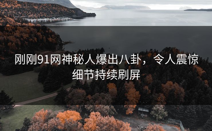 刚刚91网神秘人爆出八卦，令人震惊细节持续刷屏