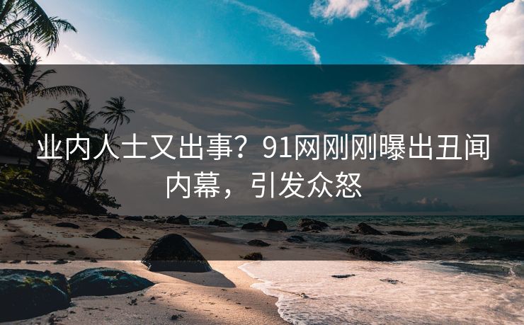 业内人士又出事？91网刚刚曝出丑闻内幕，引发众怒