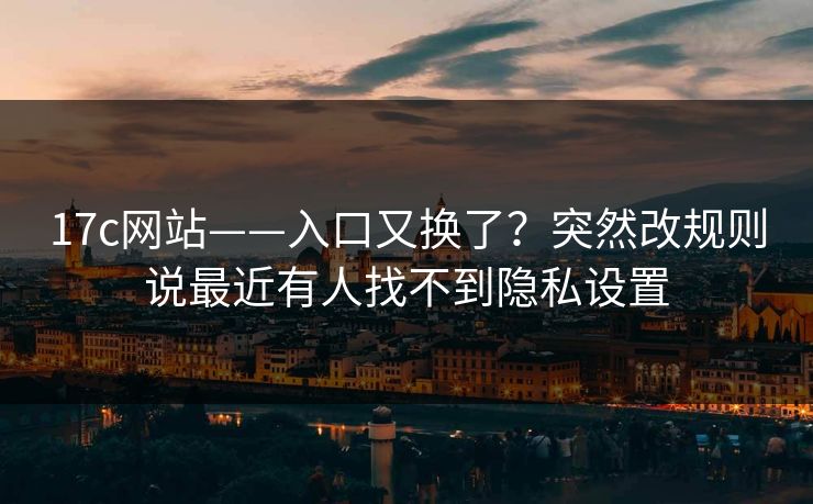 17c网站——入口又换了？突然改规则说最近有人找不到隐私设置